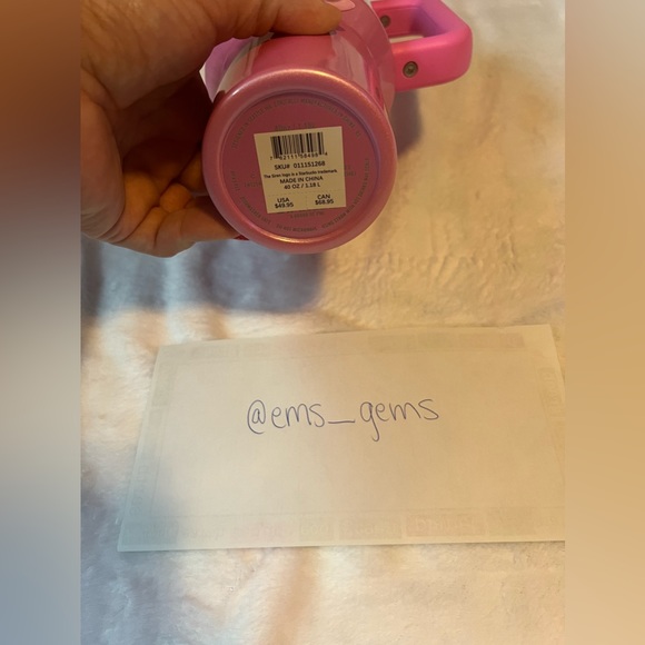 Stanley x Starbucks WINTER PINK Sparkle 40oz Tumbler Authentic in Original Box - Picture 5 of 10